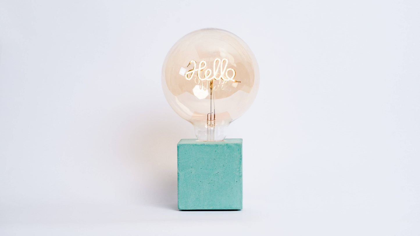 Cube Lamp - Turquoise Concrete