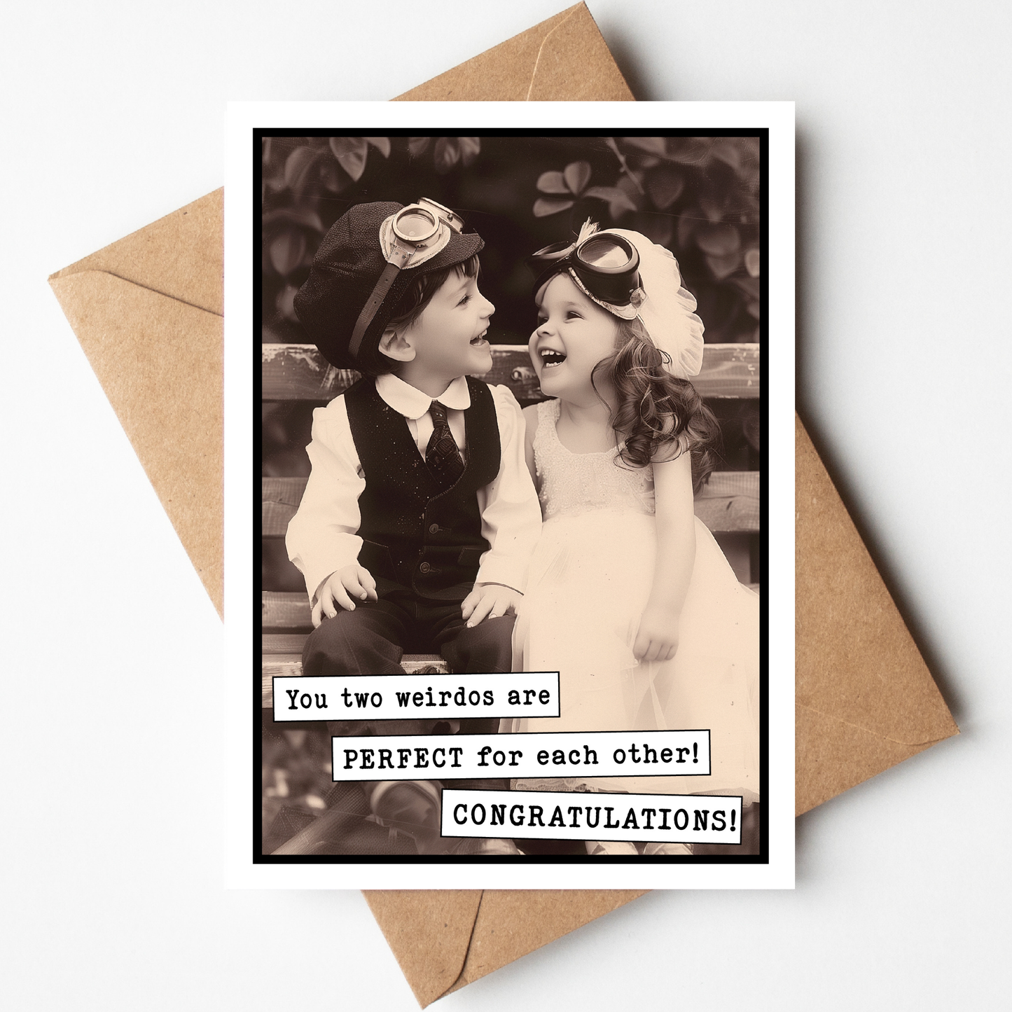 Two Weirdos Wedding Card