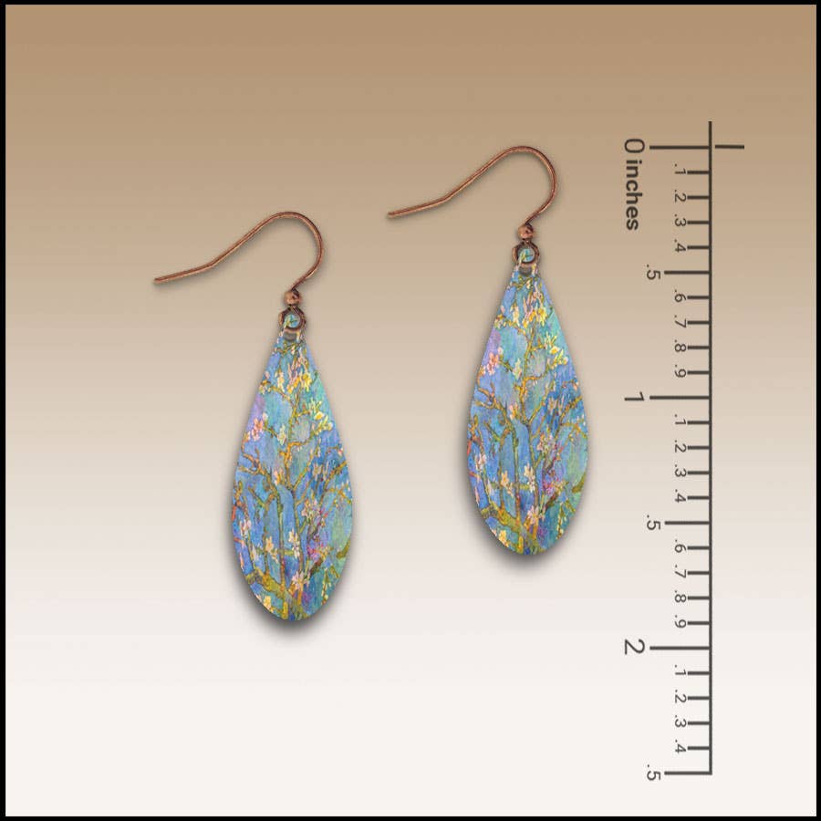 Almond Branches Dew Drop Handmade Earrings