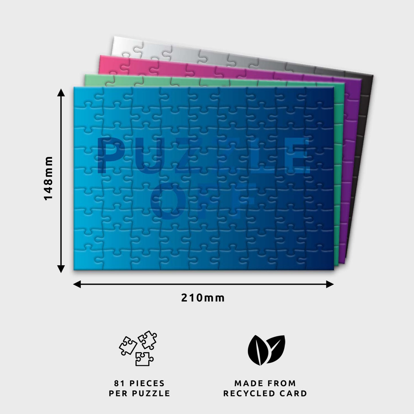 Puzzle-Off The Game | 4 x 81 Piece Gradient Colour Puzzles