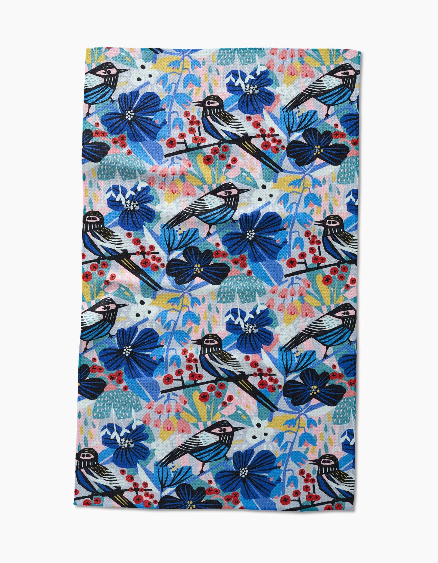 Birds And Berries Tea Towel