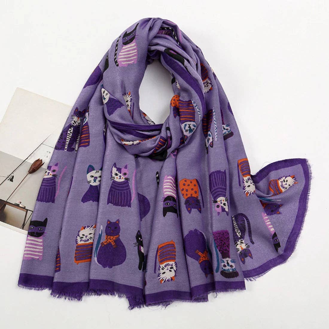 Scarvii - Cute Cartoon Cat Pattern Scarf