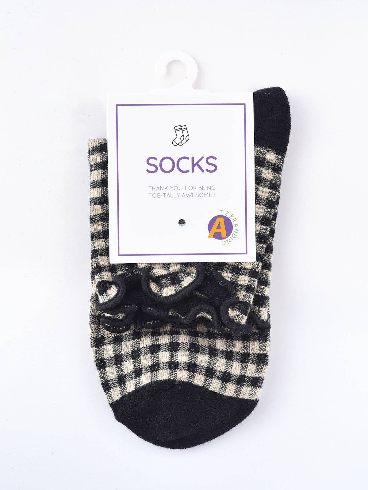 Rufia - Colorful Check Pattern Lace Socks