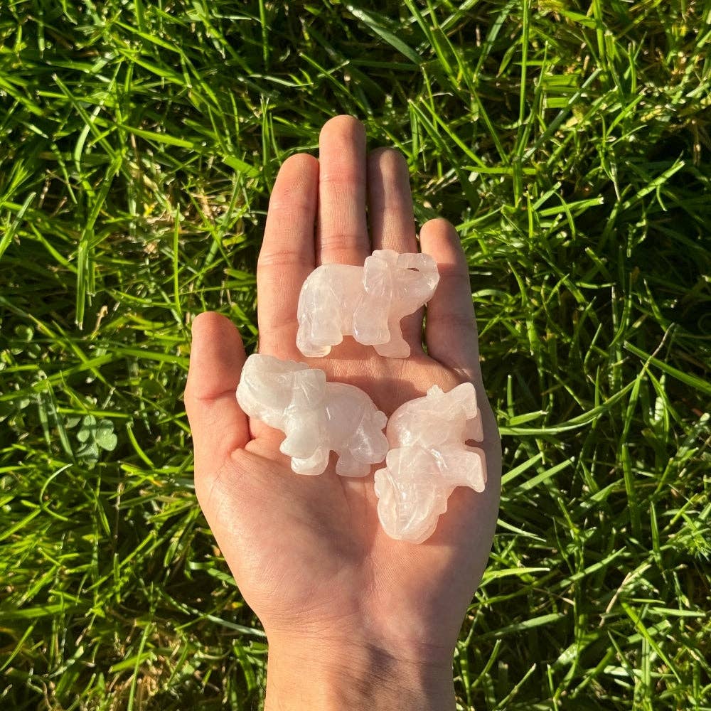 Crystal Elephant - Rose Quartz