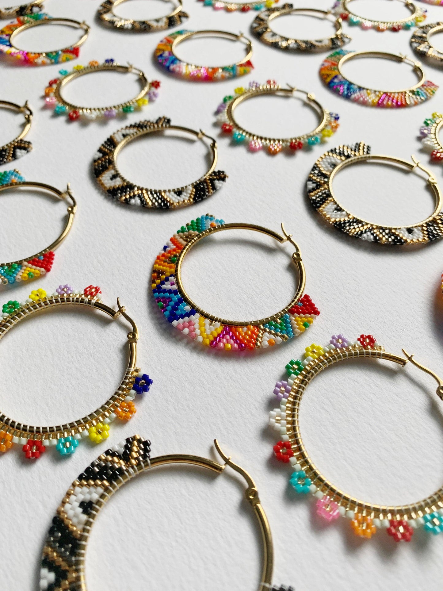 Beaded Hoop Earrings