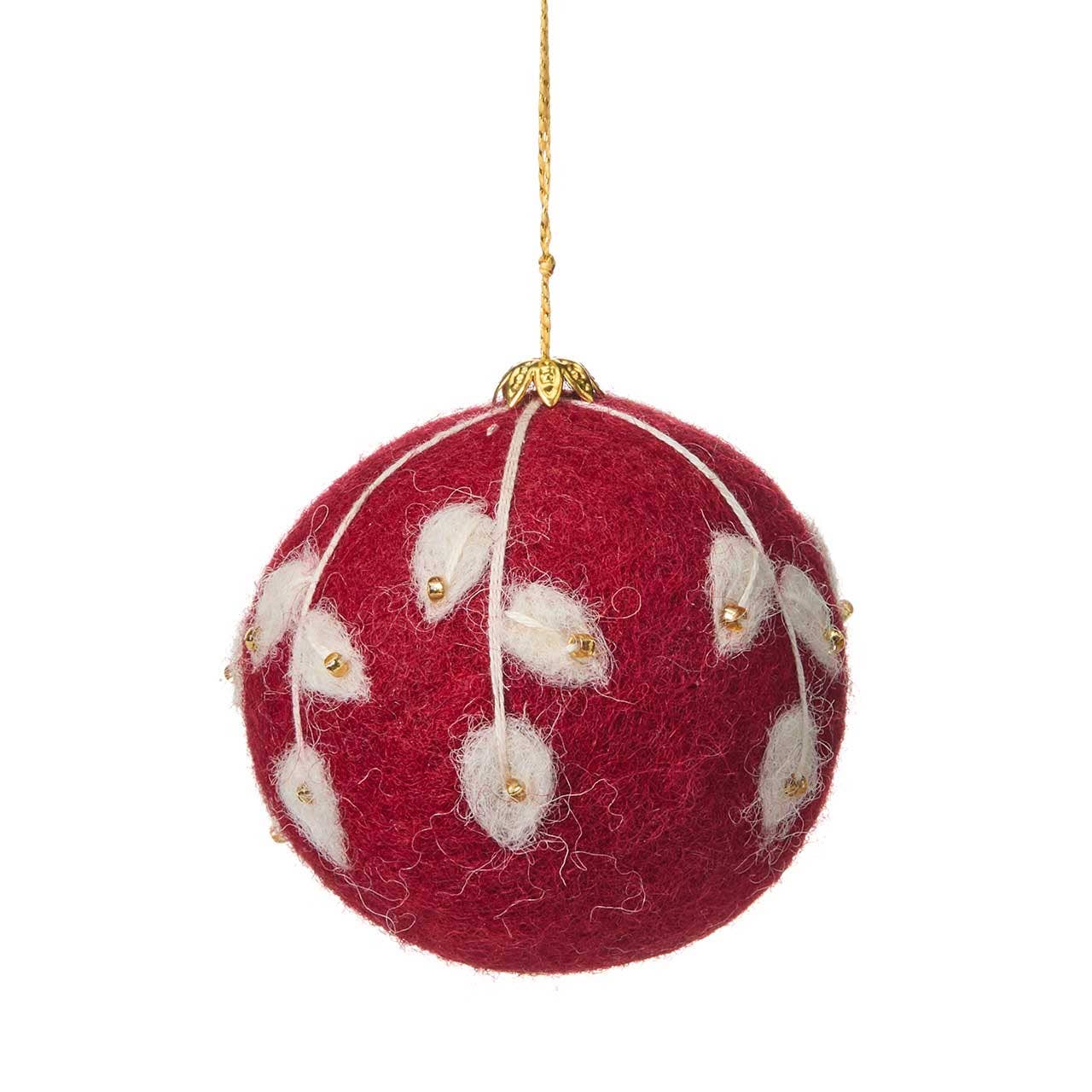 Winter Felted Ball Ornament