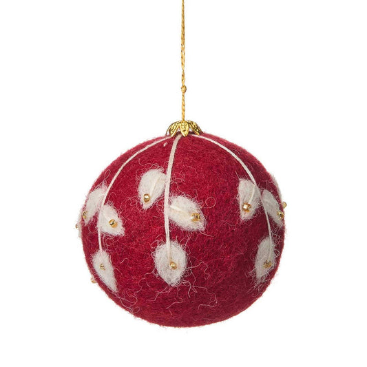 Winter Felted Ball Ornament