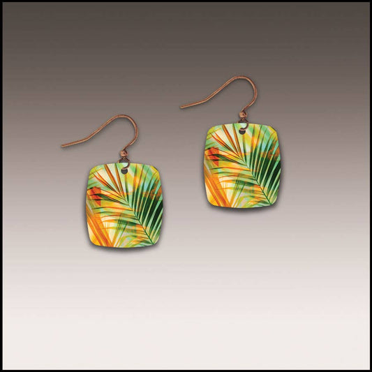 Gilded Tropical Button Drop Handmade Earrings