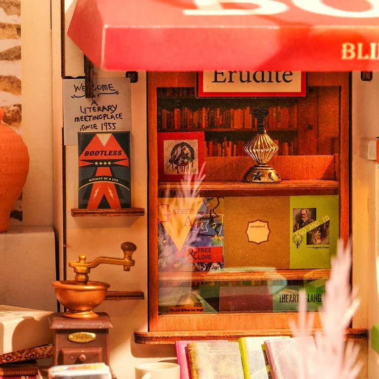 Corner Bookstore- DIY Miniature House Kit