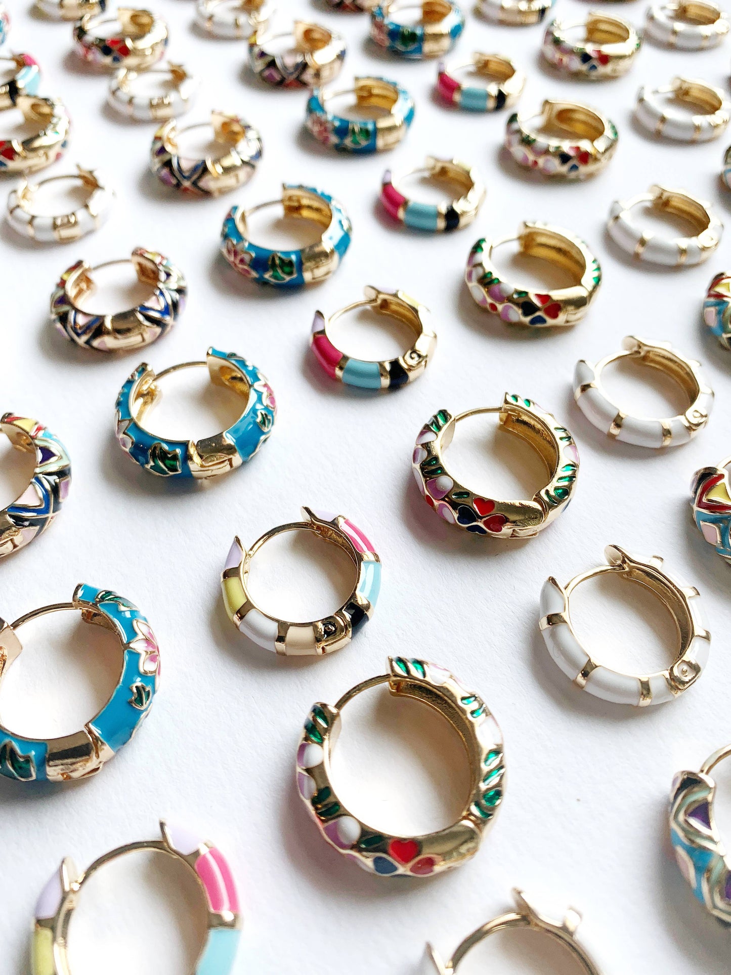 Enamel Hoop Earrings