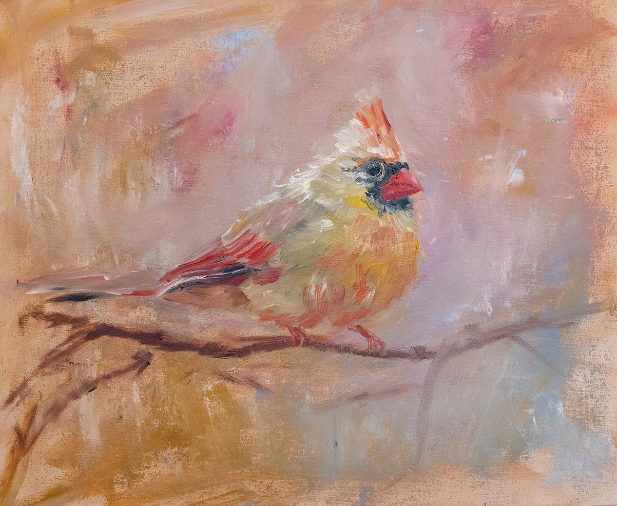 Lady Cardinal in Winter Card