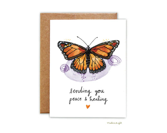 Sending You Peace and Healing Monarch Card