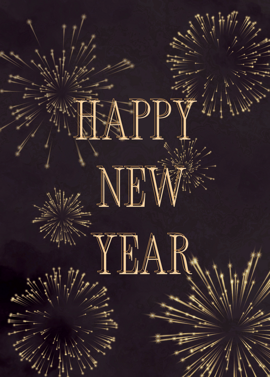 New Year Fireworks Greeting Card
