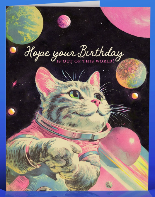 Out of This World Cat~ Birthday Card