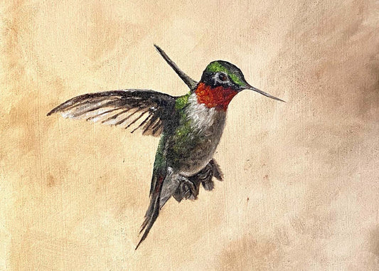 Roby-Throated Hummingbird Card