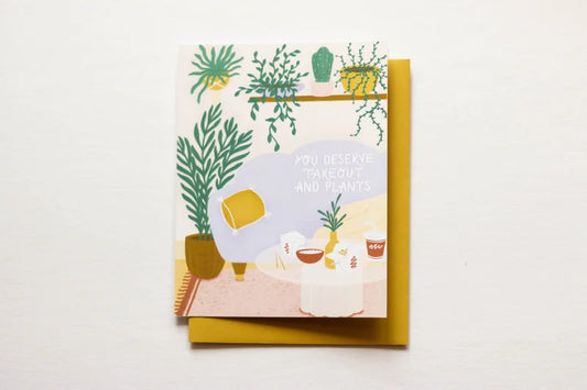 Takeout and Plants Card