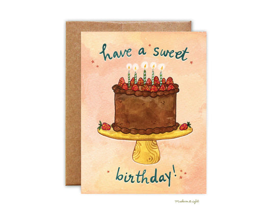 Have a Sweet Birthday! Chocolate Cake Greeting Card