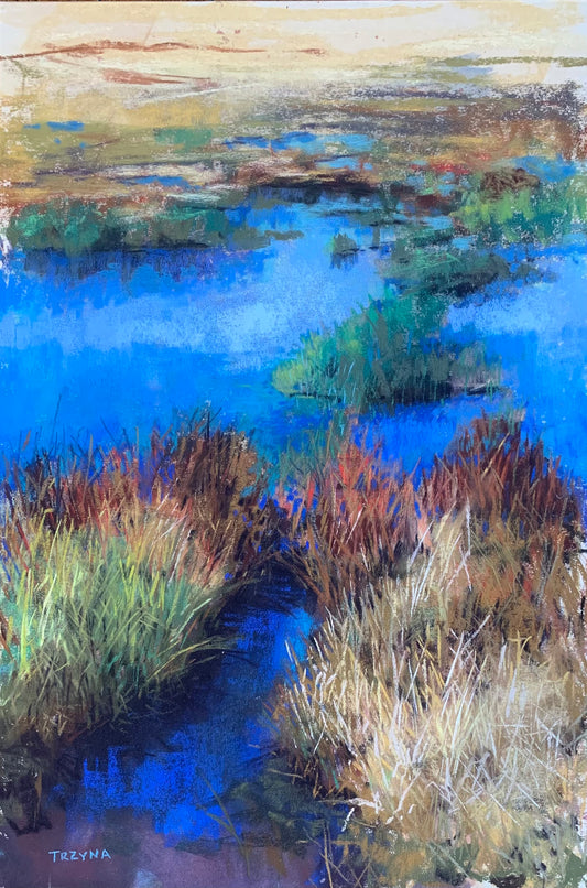 Blue Water Grasses by Mary Ann Trzyna