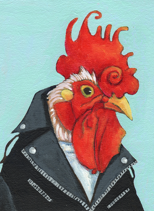 Biker Chick Art Card