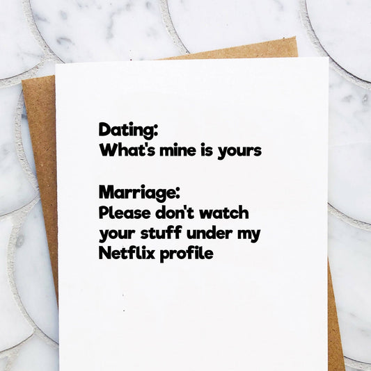 Dating vs Marriage #3 Card