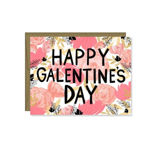 Happy Galentine's Day Painted Floral Card