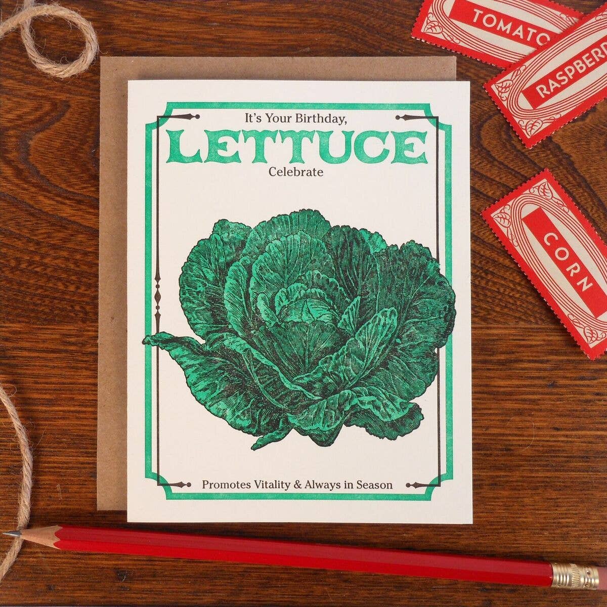 Vintage Lettuce Seed Pack Card