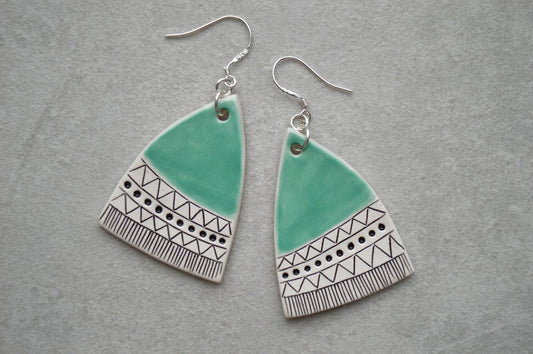 Turquoise Statement Dangle Earrings