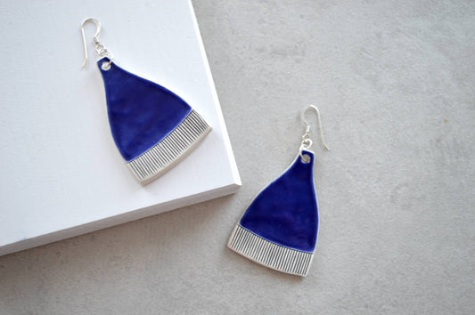 Royal Blue Statement Dangle Earrings