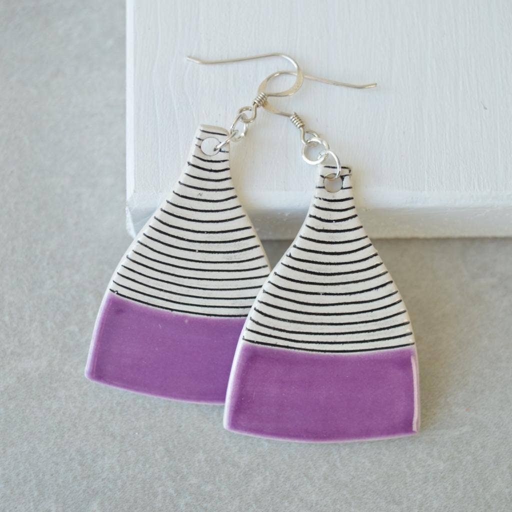 Purple Statement Dangle Earrings