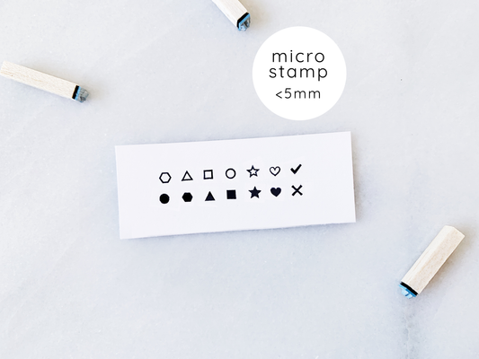 Micro Shapes Rubber Stamp Set • Small Geometric Shape Rubber