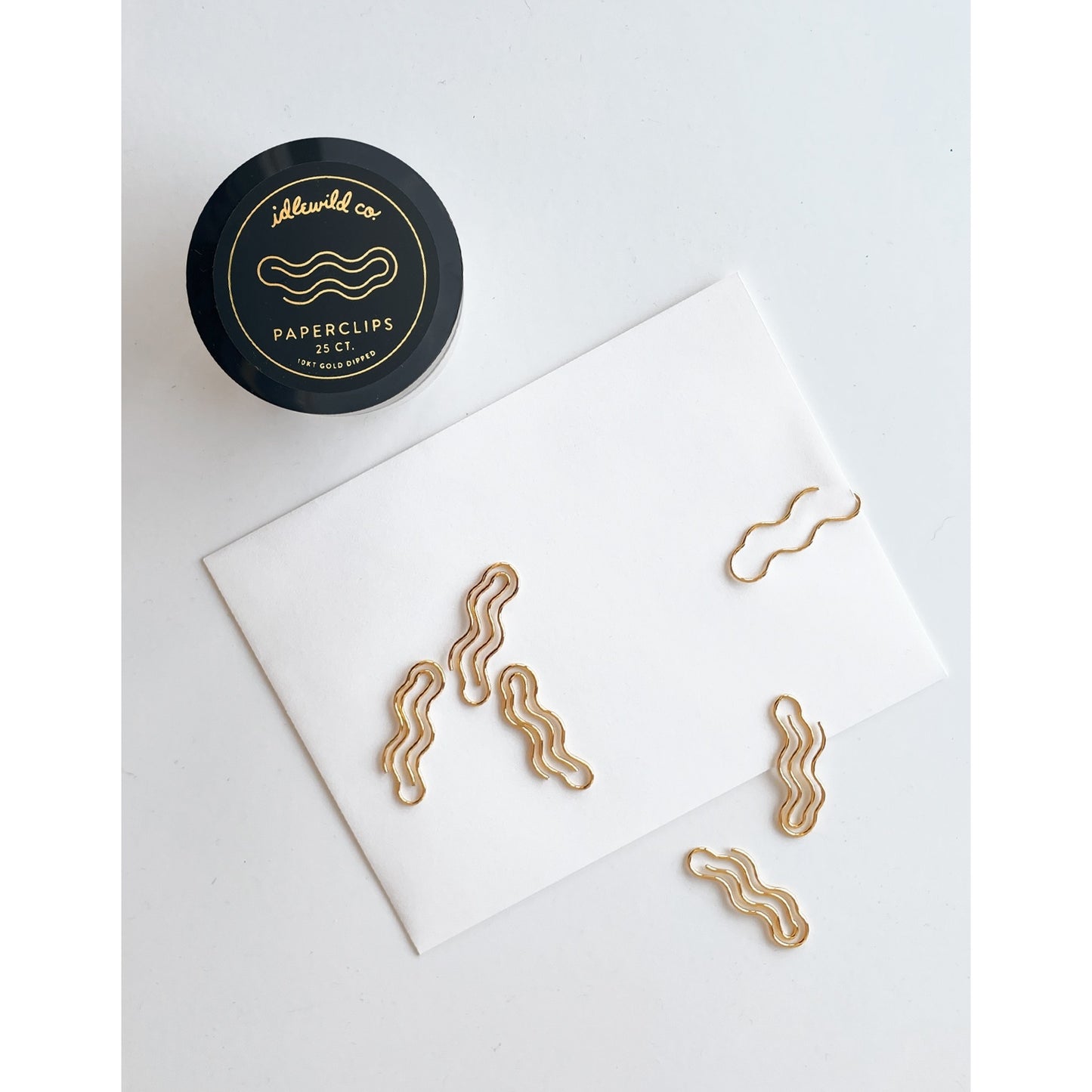 Wavy Gold Plated Paper Clips