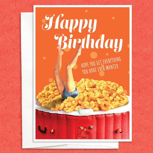 Mac & Cheese Birthday funny food greeting card