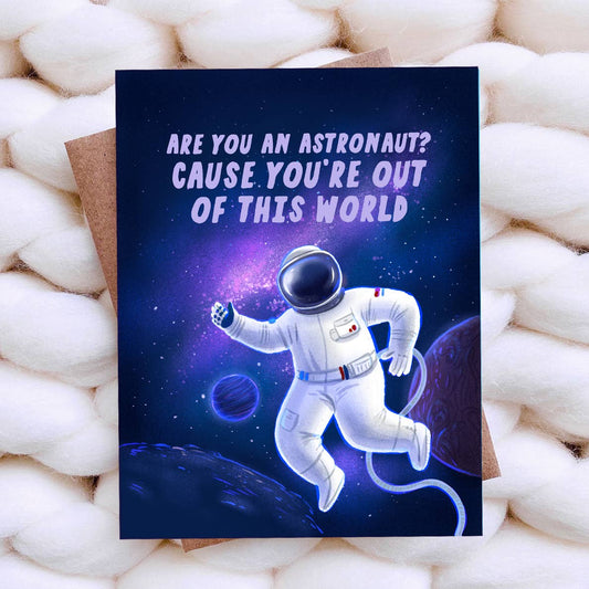 Space Funny Valentines Day Card