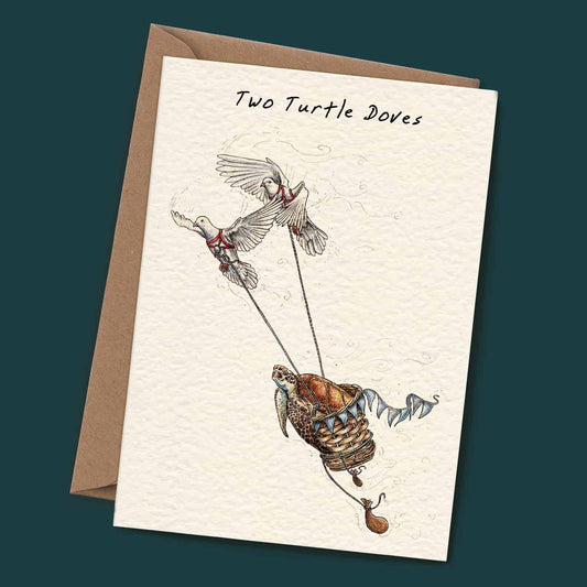 Two Turtle Doves Card - Christmas Card