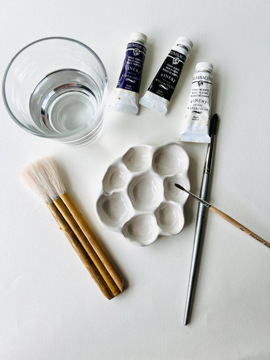 Small Ceramic Watercolor Paint Pallet | Travel Pallet