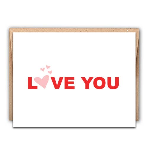 Love You Valentines Day Letterpress Card