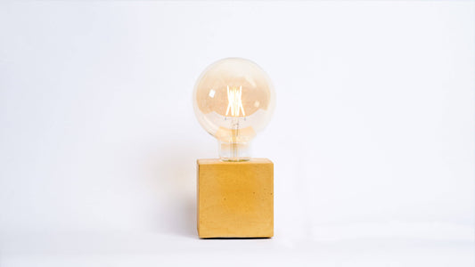 Cube Lamp - Yellow Concrete