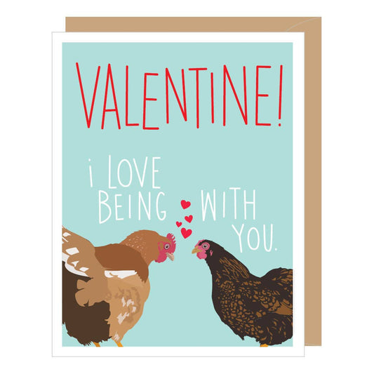 Two Chickens Valentine's Day Card