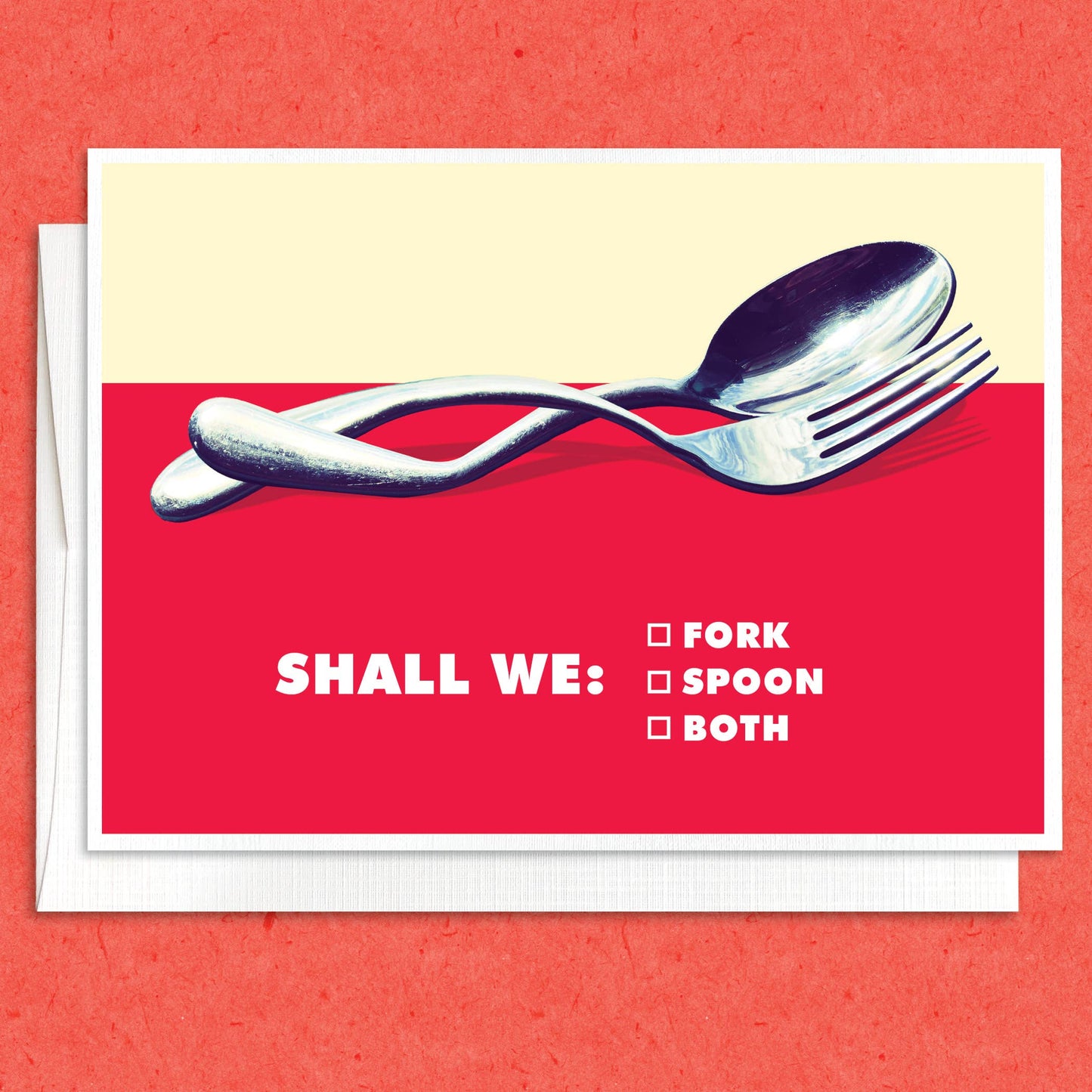 Fork, Spoon, Both funny greeting card