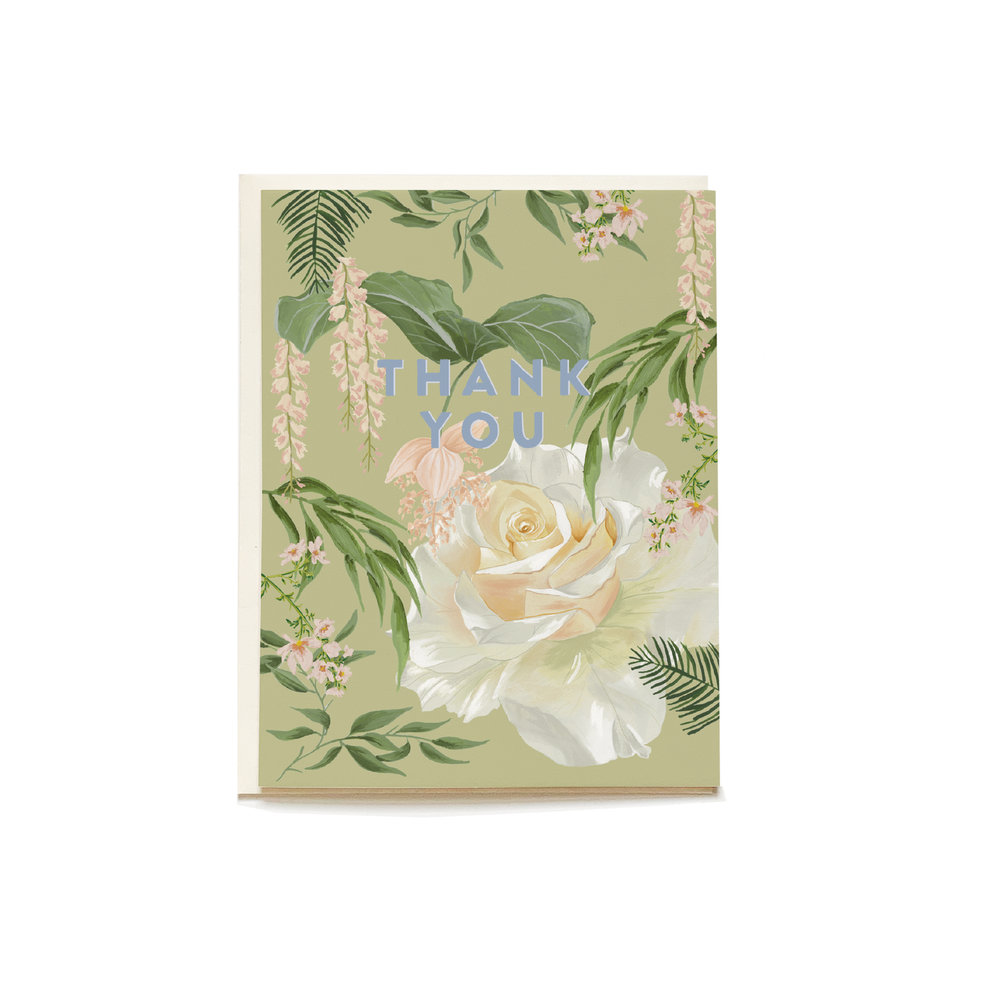 Garden Rose Thank You Greeting Card