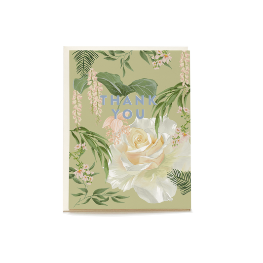 Garden Rose Thank You Greeting Card