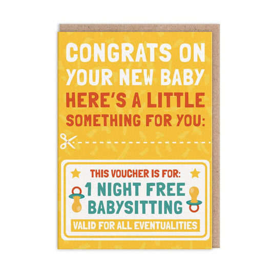 Babysitting Voucher New Baby Card