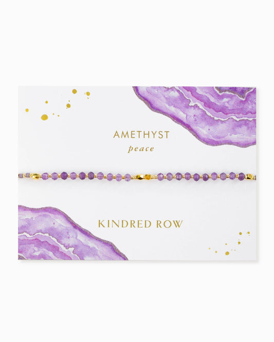PEACE Amethyst Healing Gemstone Stacking Bracelet