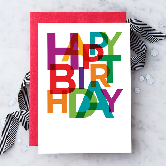 Happy Birthday Colorful Type Card