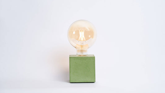 Cube Lamp - Green Concrete