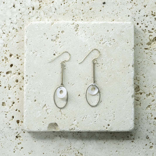 Oval Teardrop Shell Earring by Tamara Tsurkan