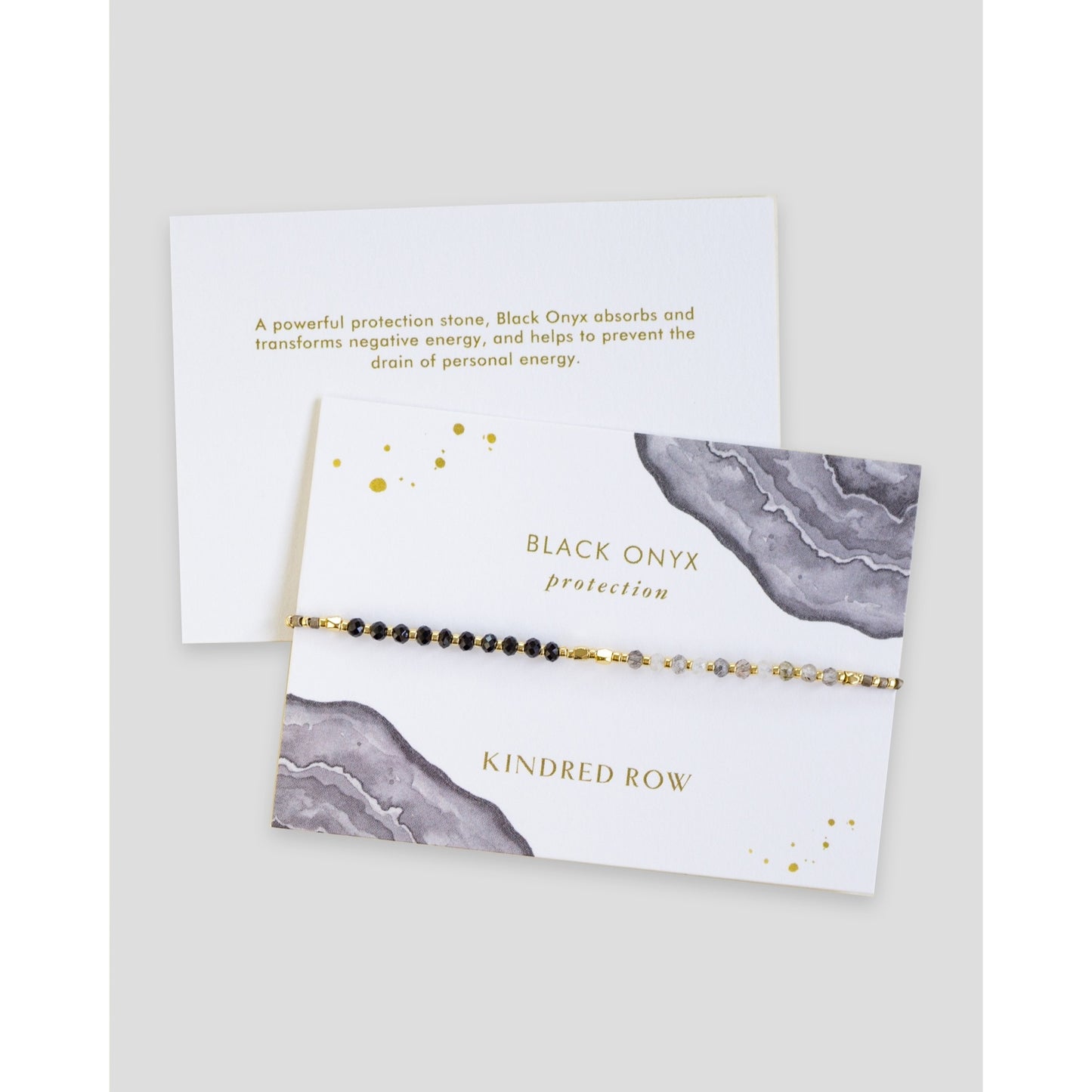 PROTECTION Black Onyx Healing Gemstone Stacking Bracelet