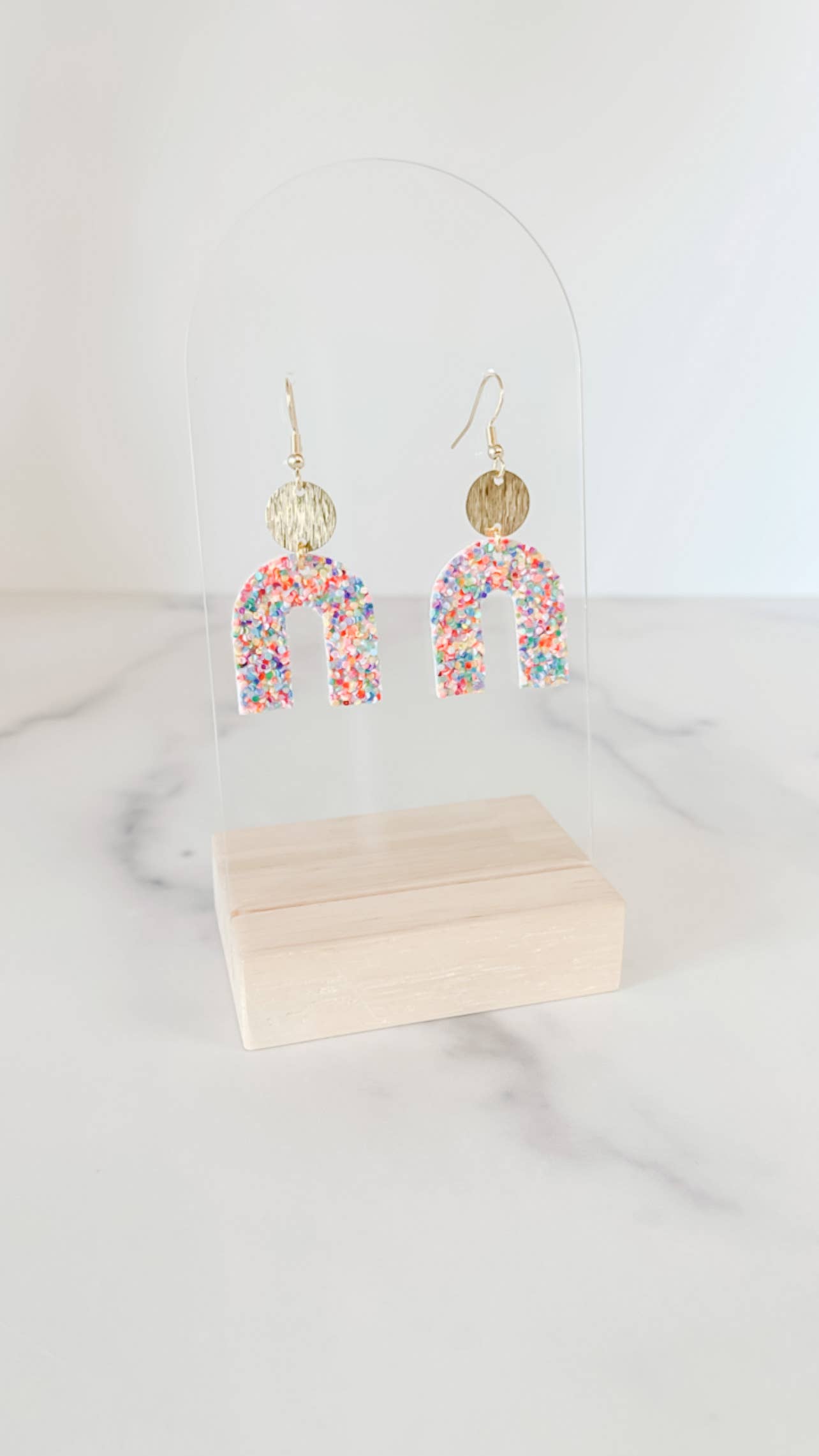 The Waverly Mini Leather Earrings - Sparkle