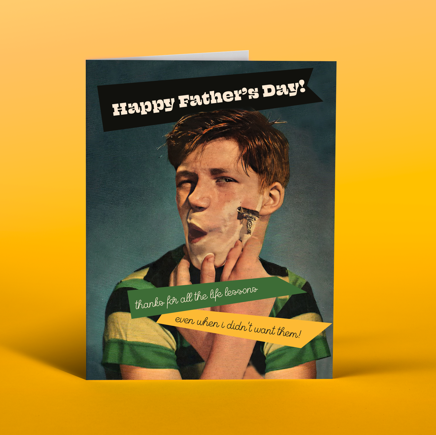 Kid Shaving Father's Day Card