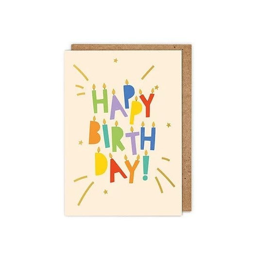 Gold Foiled Happy Birthday Candle Letters Card